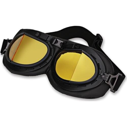 Retro Yellow Motorbike Helmet Pilot Goggles Jet Pilot Vintage Wwii Pilot Goggles Motorcycle Scooter Glasses Uv For Helmet