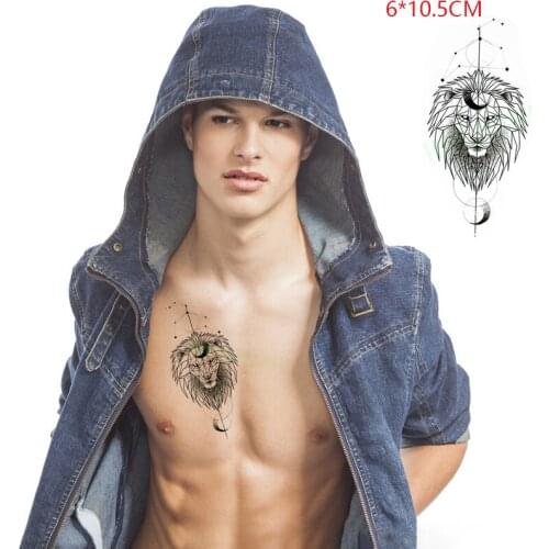 Waterproof Temporary Tattoo Sticker Lion Star Moon Hand Arm Body Art Flash Tattoo Fake Tattoo for Women Men