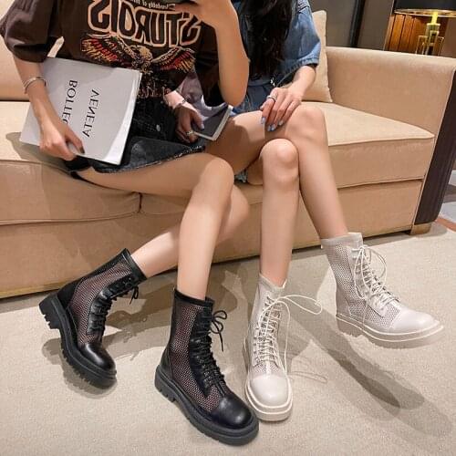 Zip Lady Shoes Fashion Square Toe Leather Size 35-43 2021 New Boots For Women Thick Bottom Black White All-Match Platform Shoes