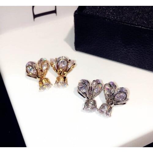 Ladies Detachable Fashion Shining AAAA Zircon 925 Sterling Silver Earrings Cute Firefly Fine Jewelry Earrings for Women