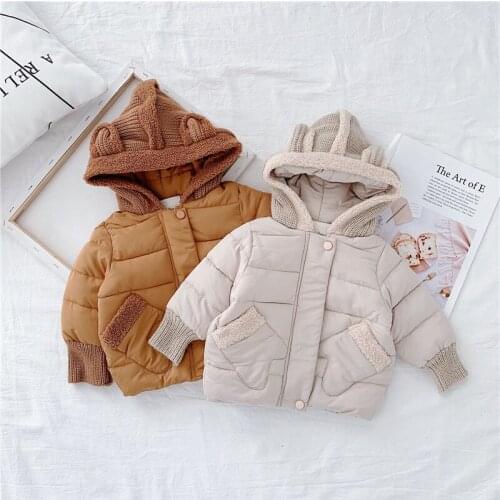 Winter Jackets For Girls Thicken Cartoon Hooded Stitching Down Jacket For Girl Kids Clothing 2019 Toddler Infant Baby Coats