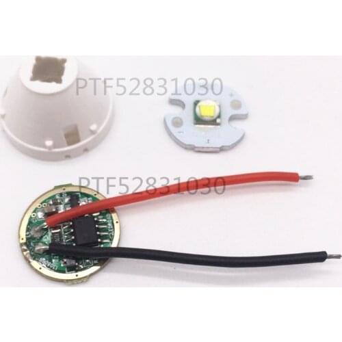 1set Cree XM-L LED T6 White Light + 3.7V Driver + Lens with Base Holder kit