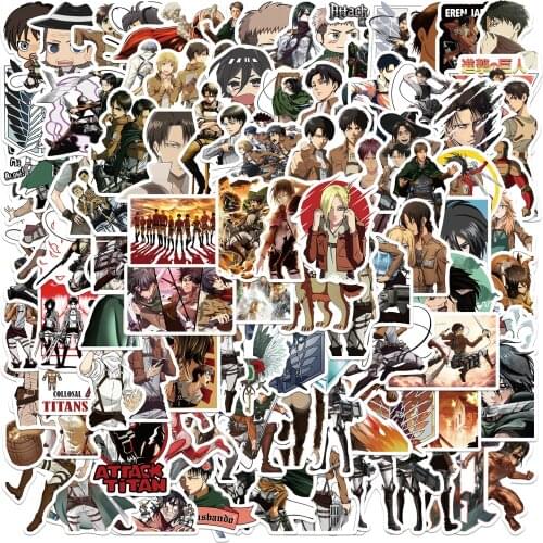 10pcs/50pcs/100Pcs Attack On Titan Anime Stickers Laptop Guitar Motorcycle Luggage Bicycle Waterproof Sticker Kids Toys