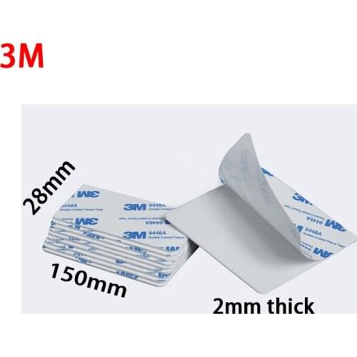 100pcs 3M 9448A 150mmx28mm Double Sided Adhesive EVA Foam Tape Pad Mounting Tape Auto Car Home Decorative Use white 2mm thick