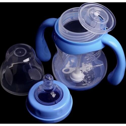 180ML Wide Neck Anti-colic Baby Infant Milk Feeding Nipple Bottle Learn Drinking New Dropship