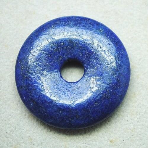 1PCS Nature Lapis Lazuli Stone Pendants Donuts Shape 25MM 30MM 40MM 50MM For Womens Necklace Making Accessories Top Fashion