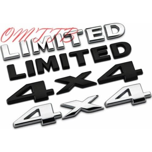3D Chrome car Stickers 4x4 LIMITED Tail Emblem Badge Decals Car Body Sticker for Jeep Grand Cherokee Wrangler Ford Car Styling