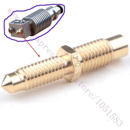 2pcs 3D Printer V6 Integrated Heatbreak with Nozzle Throad for V6 Hotend Extruder Head use, 0.2/ 0.4/ 0.8mm Optional
