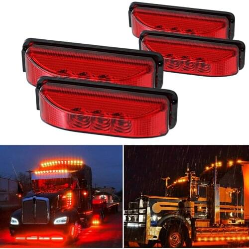 4PCS 3LED 12V Side Marker Lights Car Trunk Tail Light Signal Indicator Lamp High Brightness Waterproof Beacon Light for Trailer