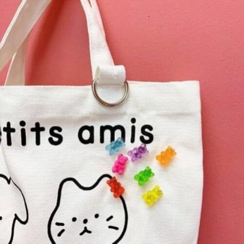 4PCS/Lot Cute Japanese Kawaii Candy Color Cartoon Bear Brooches Anime Bear Pins Brooches On Bag Female Jewelry Party Gift