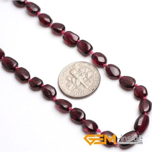 5X8MM Freeform Natural Garnet Stone Necklace 16 Inches Birthstone January Guardian Stone Scorpio Women Fashion Christmas Gift