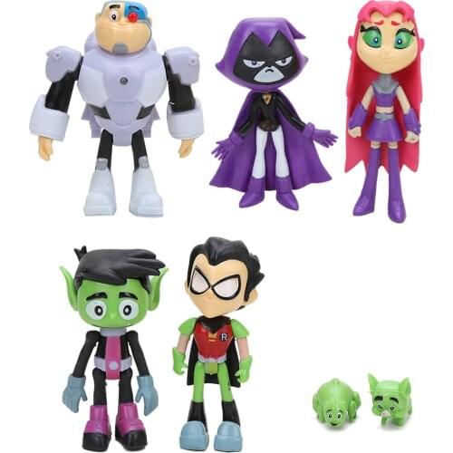 7PCS Teen Titans Go PVC Figures Toy Anime Action Figures Toys Cartoon Anime Action Figures Model Birthday Gifts For Kids