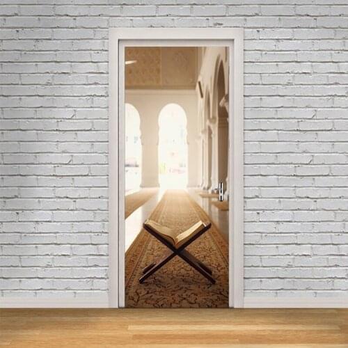 77*200cm Delicate Design Dreamland Bookshelf Oil Paintting Wall Sticker Wallpaper Door Stickers Home Decor