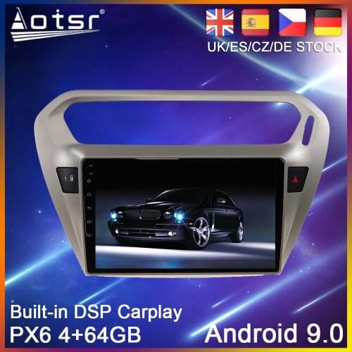 Android 9.0 PX6 64G Car DVD Player GPS Navigation For Peugeot 301 2014-2018 Car Auto Radio Stereo Multimedia Player HeadUnit