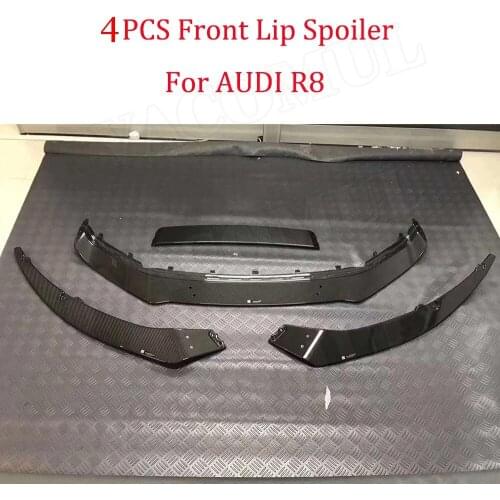 For Audi R8 2016 2017 2018 2019 Car Racing Carbon Fiber Front Bumper Lip Spoiler Chin Splitters Body Kits