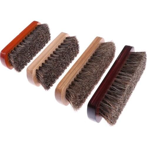 Boot polish Cleaning Brush Horse hair Shoe Brush Polish Leather maintenance Soft Polishing Tool Boot Ash removal