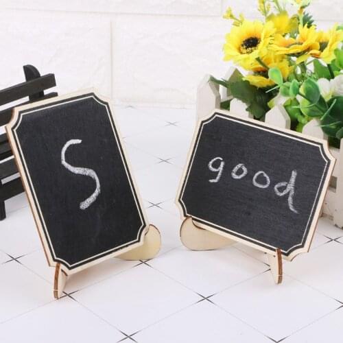 10pcs Wooden Mini Blackboard Table Sign Memo Message Stand Chalk Board Wedding Party Decoration Supplies P9YA