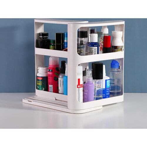 Multi-Function Storage Rack Tool Double Layer Rotating Home Kitchen Seasoning Spice Saves Space Organizer Rack Box Accessories