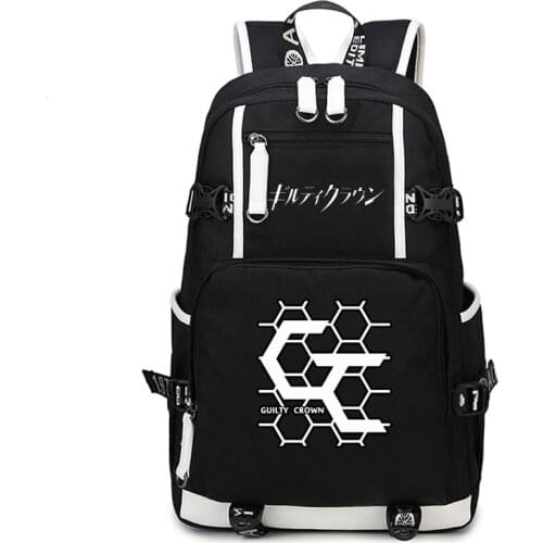 Cartoon Guilty Crown Cosplay Students School Bags Teenager Notebook Backpacks Anime Bag Rucksack Children Large Canvas Schoolbag