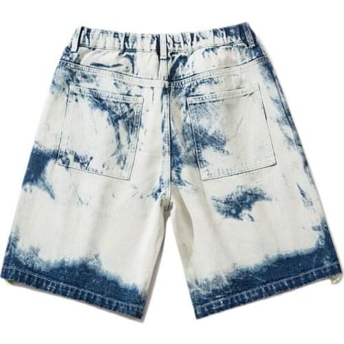 2021 New Summer Men Denim Shorts Slim Large size Casual Knee Length Short Hole Jeans Shorts For Men Bermuda