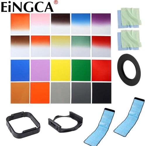 25In1 Gradient Full Color Filter Set Filter Bag Case Lens Adapter For Nikon Canon Sony Pentax Fujifilm Camera Lens Accessories