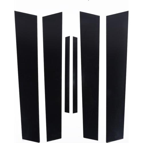 6pcs Car Window B C Pillar Posts Cover Trim For Honda Civic 4D 2006-2011 Mirror Effect Car Window Pillar Posts Cover Trim Black