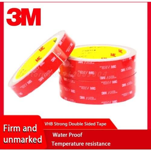 3M Vhb Acrylic Adhesive Double-Sided Strong Adhese Pad Waterproof High-Quality Reuse Home Car Office Decor Anti-High Temperature