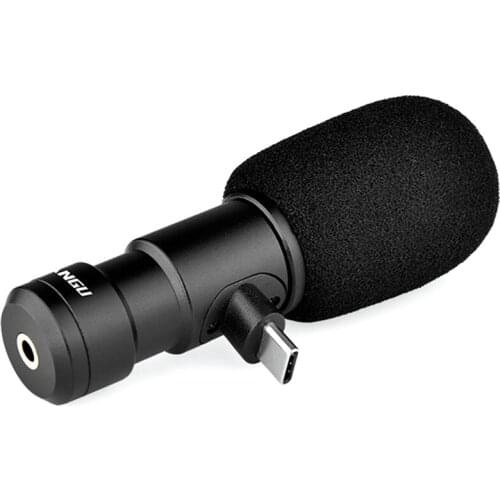 New YELANGU MIC06-C Camera Microphone External Stereo Interview Microphone for Reporter Mobile Phone Camera Video