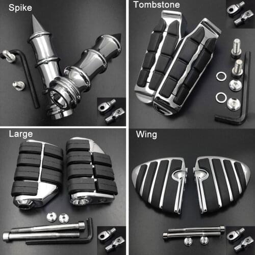 Front Large Foot Pegs fit For 1995-2008 03 04 05 Suzuki Intruder 1400 VS1400GLP / Boulevard S83 footpeg Rest Pedal Billet Rubber