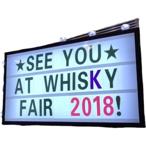 Grounding standing LED lighted up menu board with slot letters cards