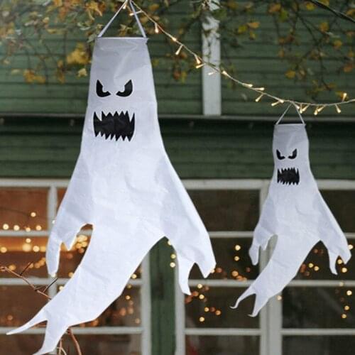 Halloween Ghost Windsock Hanging Ornament Decoration Wind Streamer for Home Yard Patio Outdoor Decor Horror Props Party Supplies