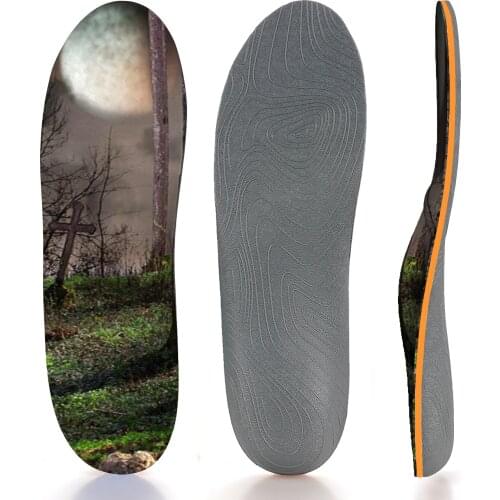 Anti-skid, Breathable, Shockproof, Orthopedic Arch Support Insole With Creative Design Pattern