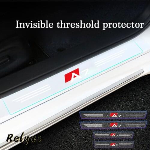 4Pcs Transparent Car Door Sill Protector Threshold Protective Film Decorative For Audi A7 Sportback 4KA 4GA 4GF Accessories