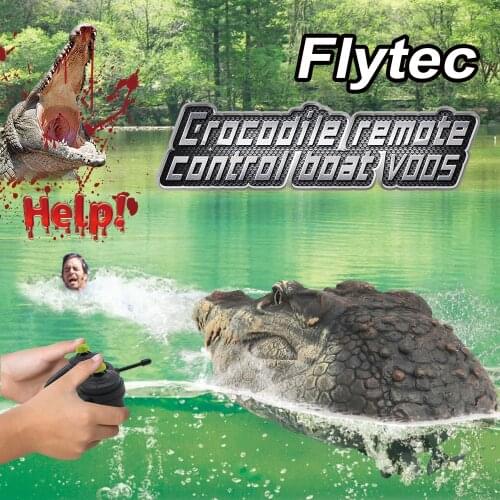 Flytec V005 Simulation Crocodile Head RC Boat 2.4G Radio Controlled Boat Electric Toys 15km/h Speed Crocodile Head Spoof Toy