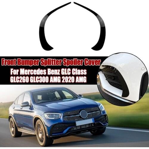 Car Front Bumper Splitter Spoiler Side Decorative Covers Trim for Mercedes Benz GLC Class GLC260 GLC300 AMG 2020 2021