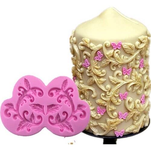 DIY Cake Border Silicone Mold Flower Vine Fondant Cake Decorating Tools Cupcake Baking Moulds Chocolate Gumpaste Molds 5.3*0.7