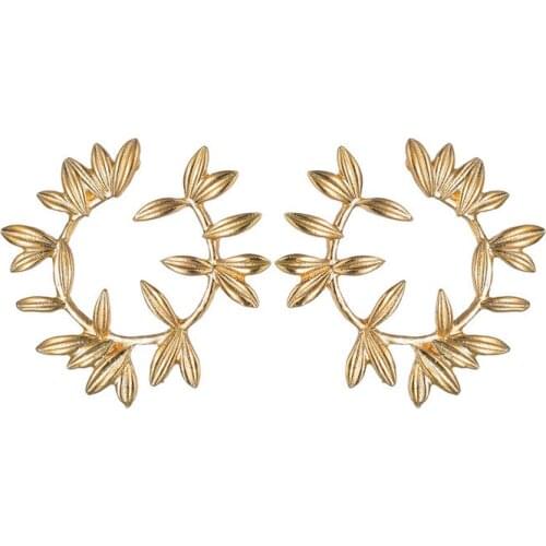 Fashion Girl Leaves korean Earring for Women Stud Earrings Metal Wedding Jewelry Pendientes Mujer Brincos