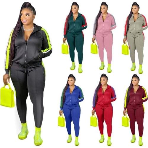 Spliced Sports Two-Piece Womens Fashion Casual Fitness Suit