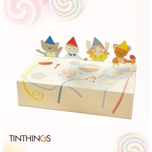 10PCS Candy Box Kids Birthday Party Cartoon Chocolate Cookies Paper Gift Box Packaging Kids Party Decorations Cardboard Drawer