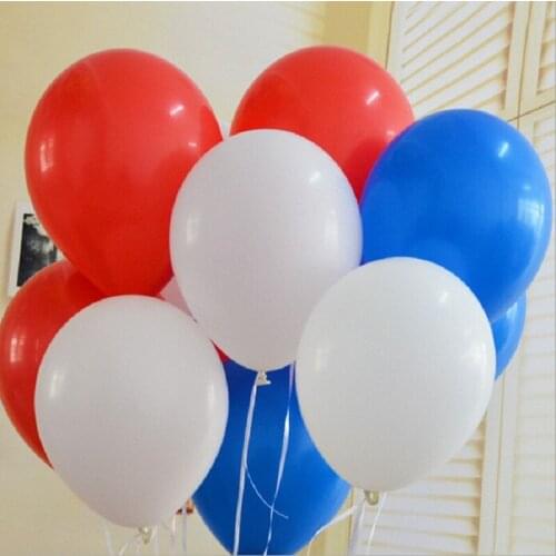 15pcs/lot 10 inch blue white red latex helium balloons baby Boy Birthday Party Supplies Decorations Wedding Globos