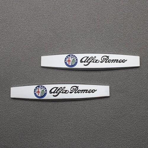 2PCS Car Styling 3D Metal Car Stickers Emblem Badge Decal For Alfa Romeo 159 147 156 166 Giulietta Giulia Auto Accessories
