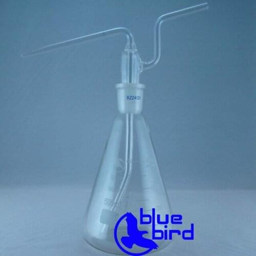 250ml borosilicate conical wash bottle resist high temperature 24/29 washing bottle laboratory glassware