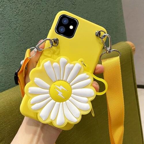 3D Little Daisy Phone Case for Samsung Galaxy A31 A51 A71 5G A01 A11 A21 A21s A81 A91 A41 M11 M31 M30S Soft Cover Wallet bag