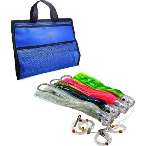 4 Pcs Octopus Skirt Baits Realistic Bright Color Acrylic Head Portable Deep Concave Head Trolling Lures for Fishing Enthusiast