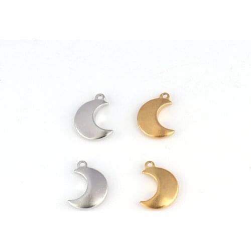5pcs/lot Stainless Steel Moon Charms Pendants for DIY Jewelry Making Necklace Bracelet Moon Pendants Handmade Accessories