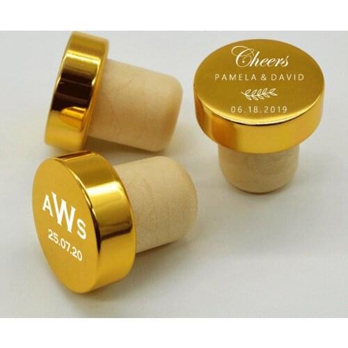 50pcs Personalized Wine Stopper Plugs Wedding Favor T-Shaped Beverage Bottle Stopper Wedding Reception Favor Wedding Guest Gift