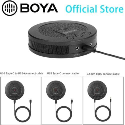 BOYA BY-BMM400 USB Condenser Desktop Conference Computer Microphone with 180 Degree/20' Pickup Range for iPhone Android computer