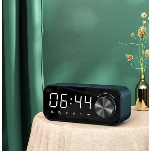 Alarm Clock Wireless Bluetooth Speaker Digital Display Alarm Clock Radio LED Wireless Card Subwoofer Music Player Voice Prompt