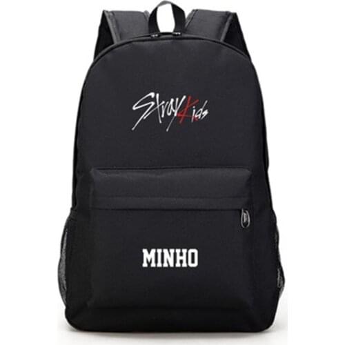 KPOP Stray Kids Black Backpack Big Capacity School Bag New Album MIROH BANG CHAN LEE FELIX KIM WOO JIN
