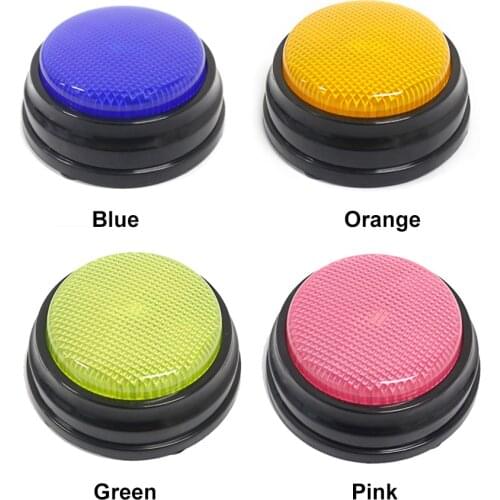 Recordable Talking Button with Led Function Learning Resources Answer Buzzers Orange+Blue+Green+Pink